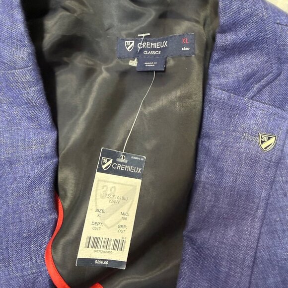 NWT Cremieux Classics Linen Sportcoat Blazer Jacket MENS Size XL Elbow Patches - Picture 4 of 14
